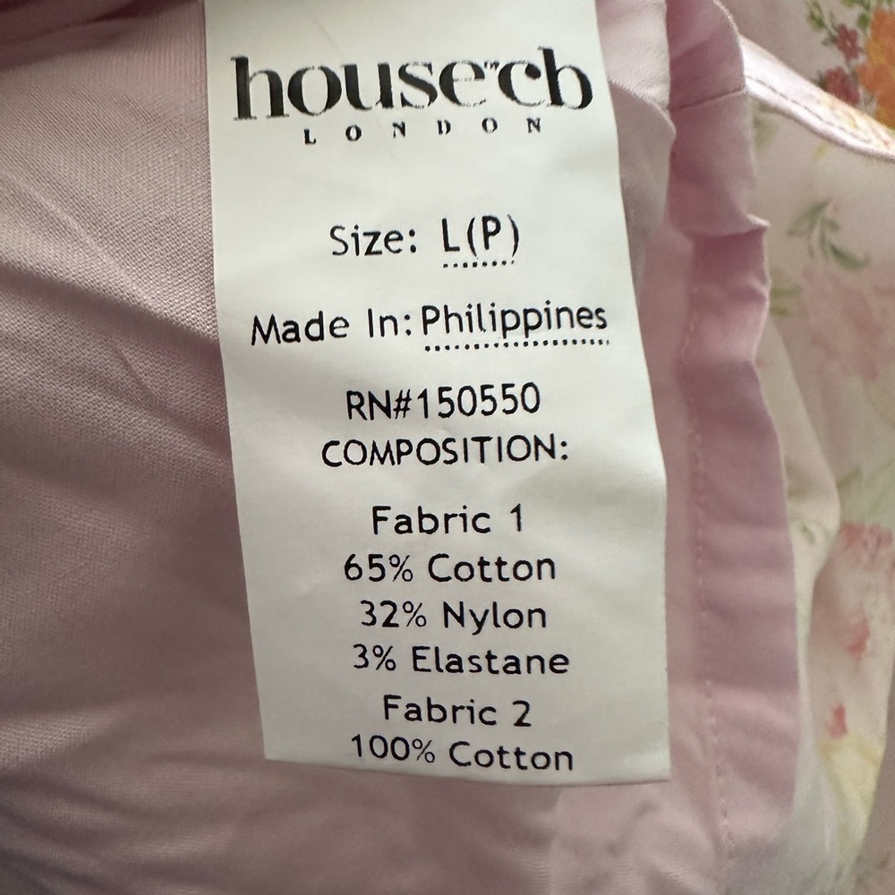 House of CB Adabella Floral Halter Dress pink cotton size Large Plus Cup NWT - Picture 7 of 9